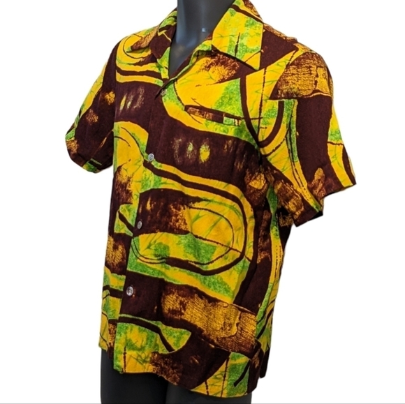 Vintage Hawaiian shirt No size tag Barkcloth - Picture 5 of 11